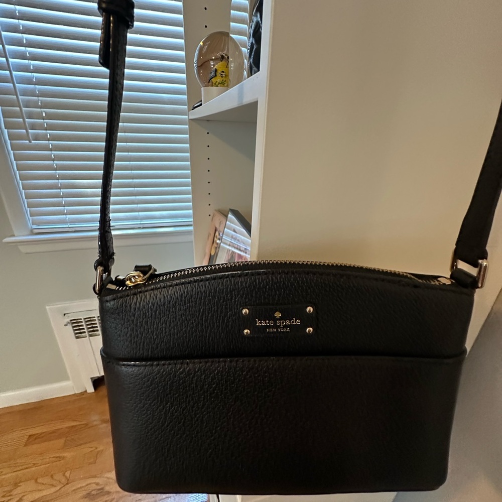 Kate Spade Black Crossbody Bag with Gold Accents